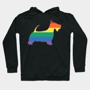 Rainbow Pride Flag Scotty Dog Silhouette Hoodie